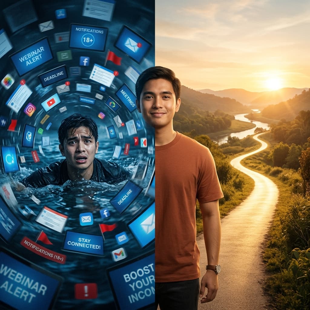 From drowning in webinar confusion to standing on one clear path with confidence