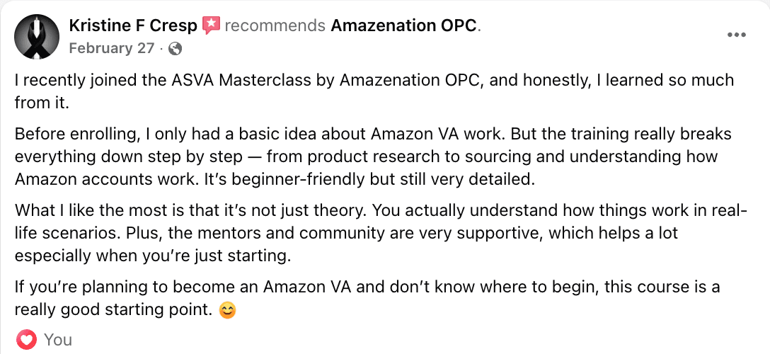Review from Kristine F. Cresp