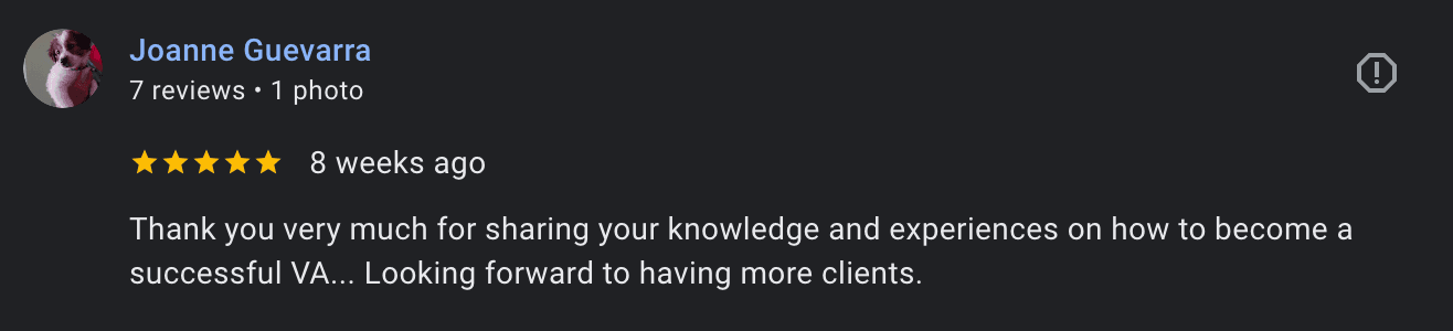 Review from Joanne Guevarra
